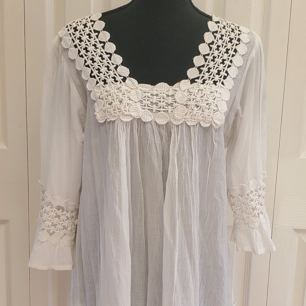 White swimsuit cover-up